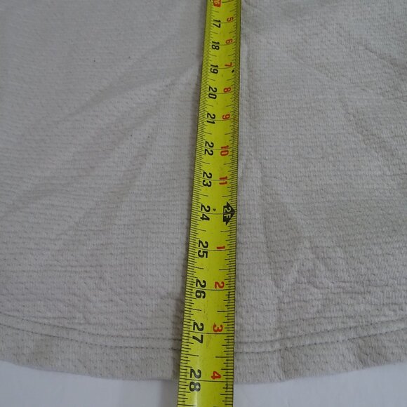 LL Bean PrimaLoft Mock Neck Textured Shirt Women Size M Off-White Cream Layering - Picture 11 of 11